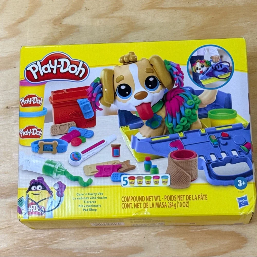 Play-Doh Care ’n Carry Vet Playset Puppy | 5 Cans | Kids Pretend Toy